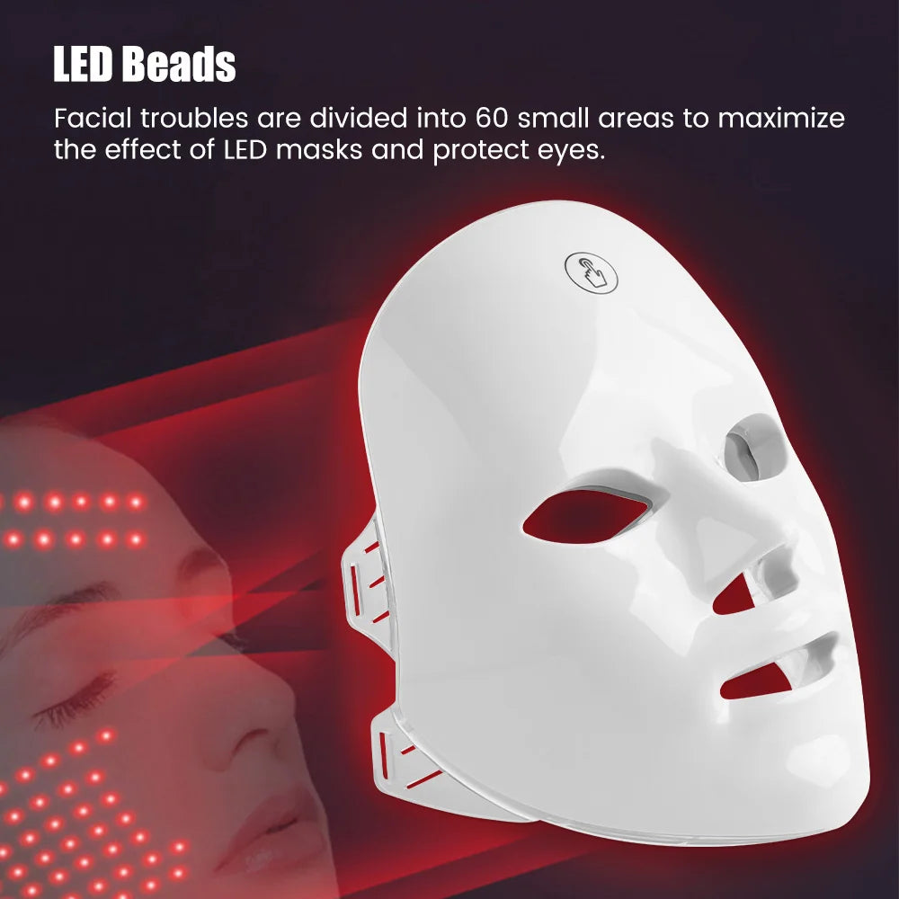 Phoenix Glow 7 Colours LED Light Facial Mask with Neck