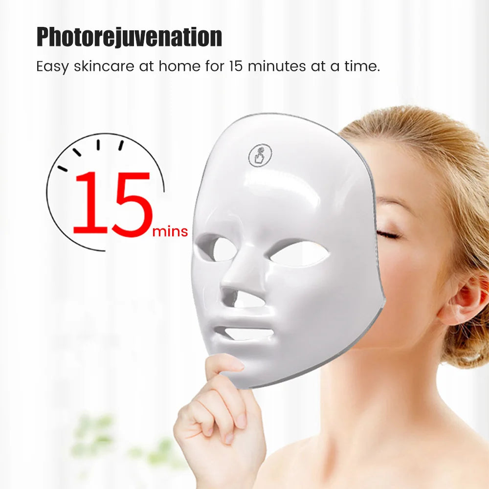 Phoenix Glow 7 Colours LED Light Facial Mask with Neck