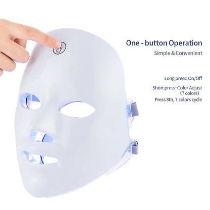 Phoenix Glow 7 Colours LED Light Facial Mask with Neck