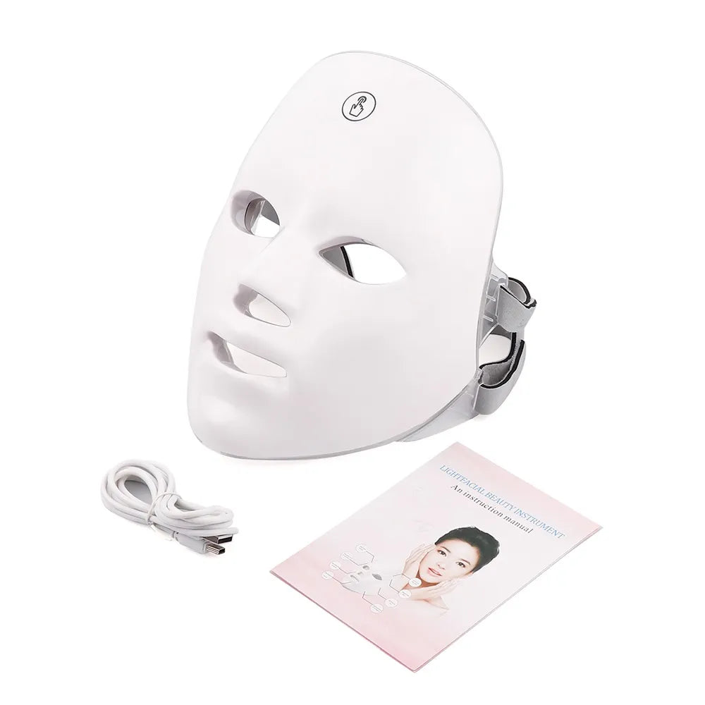 Phoenix Glow 7 Colours LED Light Facial Mask with Neck