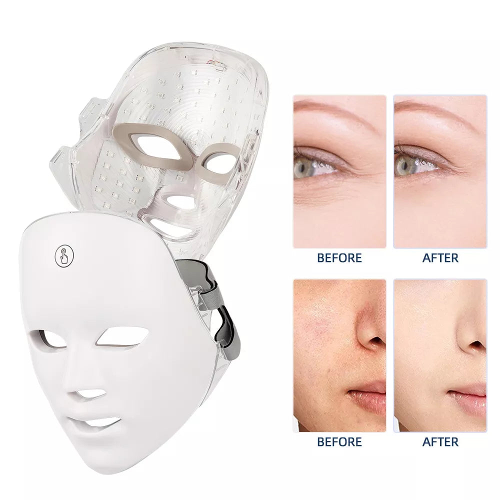 Phoenix Glow 7 Colours LED Light Facial Mask with Neck