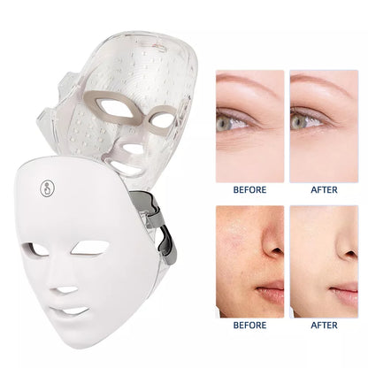 Phoenix Glow 7 Colours LED Light Facial Mask with Neck